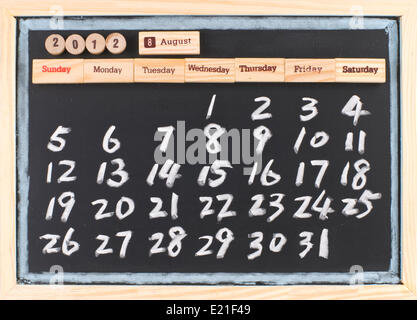 Dessin à la main calendrier 2012 Banque D'Images