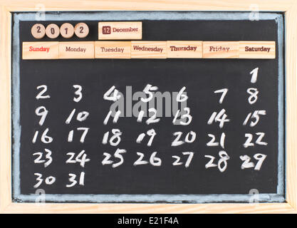 Dessin à la main calendrier 2012 Banque D'Images