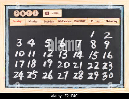 Dessin à la main calendrier 2012 Banque D'Images