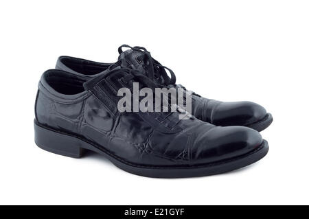 Chaussures d'hommes sur fond blanc. Banque D'Images