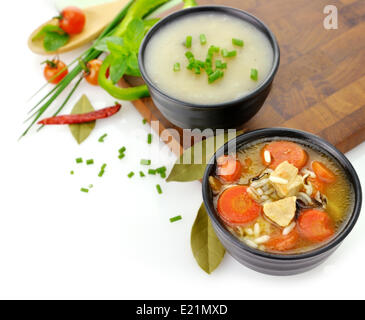 Bols à soupe en bonne santé Banque D'Images