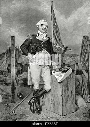 Savoir Henry (1750-1806). Officier militaire de l'armée continentale et plus tard l'armée des États-Unis. La gravure. Banque D'Images