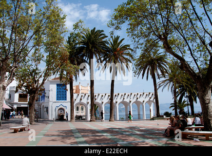 ( Nerja Balcon de Europa ) Beach Town Espagne Mer Méditerranée ( Malaga ) Banque D'Images