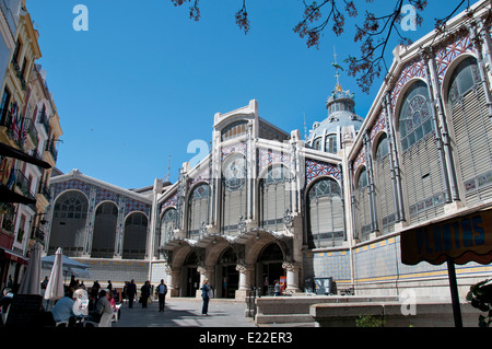 Marché Central (Mercado Central) Valencia Espagne centre-ville Banque D'Images