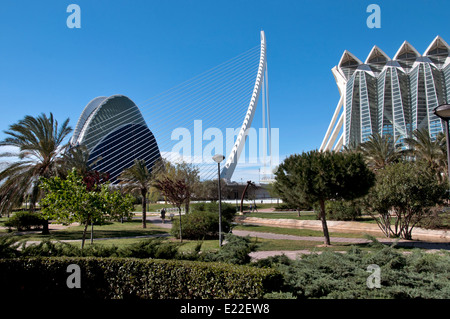 Espagne Valence Arts and Science Park ( Ciudad de las Artes y las Ciencias de Valence ) Espagne Conçue par Santiago Calatrava Banque D'Images