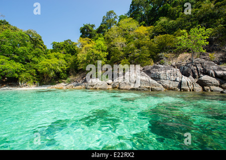 De superbes plages tropicales du parc national marin de Tarutao, Satun, le sud de la Thaïlande Banque D'Images