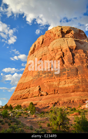 Le Red Rock désert le long de la route de l'arrière-pays de l'autoroute 128 et Dewey Bridge site historique près de Castle Valley, Utah Banque D'Images