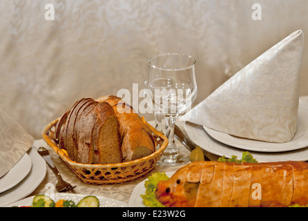 Paramètre de table classiques au restaurant Banque D'Images