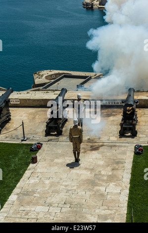 La batterie, La Valette, Malte. Banque D'Images