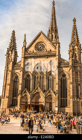 St Stephen's Church à place de la réunion, Mulhouse, Alsace, France Banque D'Images