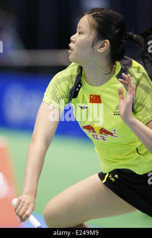 Tokyo Metropolitan Gymnasium, Tokyo, Japon. 15 Juin, 2014. Li Xuerui (CHN), 15 juin 2014 - Badminton Yonex : Ouvrir le Japon 2014 Dames en finale à Tokyo Metropolitan Gymnasium, Tokyo, Japon. © Yusuke Nakanishi/AFLO SPORT/Alamy Live News Banque D'Images