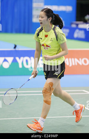 Tokyo Metropolitan Gymnasium, Tokyo, Japon. 15 Juin, 2014. Li Xuerui (CHN), 15 juin 2014 - Badminton Yonex : Ouvrir le Japon 2014 Dames en finale à Tokyo Metropolitan Gymnasium, Tokyo, Japon. © Yusuke Nakanishi/AFLO SPORT/Alamy Live News Banque D'Images