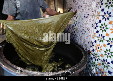 Souk de Marrakech. Dyer district. Banque D'Images