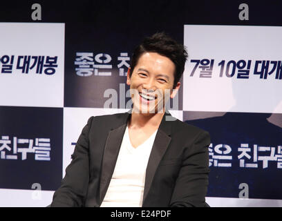 Ji Sung, Jun 12, 2014 : l'acteur sud-coréen Ji Sung assiste à un événement promotionnel pour son nouveau film, bons amis, à Séoul, en Corée du Sud. © Lee Jae-Won/AFLO/Alamy Live News Banque D'Images