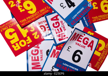 Vente de vêtements Tags Étiquettes Banque D'Images