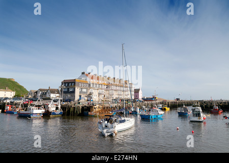 Bateaux à West Bay, Bridport Harbour en été, Dorset Sud-Ouest Angleterre Royaume-Uni Banque D'Images