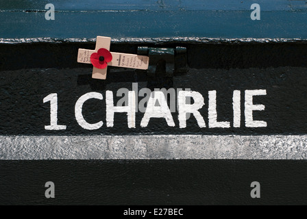 1 Charlie peint sur char militaire, Juno Beach, Normandie, France Banque D'Images