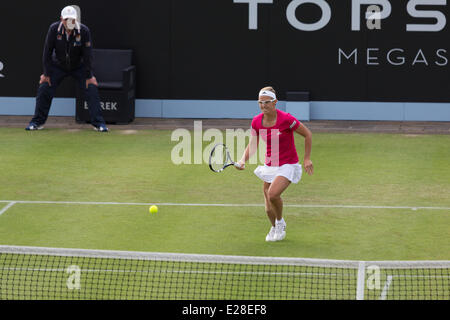 Kirsten Flipkens (BEL) en action à l'Open de tennis WTA Championships à Topshelf Autotron Rosmalen,, 's-Hertogenbosch, Pays-Bas. Credit : Gruffydd Thomas/Alamy Live News Banque D'Images