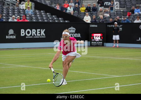 Kirsten Flipkens (BEL) en action à l'Open de tennis WTA Championships à Topshelf Autotron Rosmalen,, 's-Hertogenbosch, Pays-Bas. Credit : Gruffydd Thomas/Alamy Live News Banque D'Images