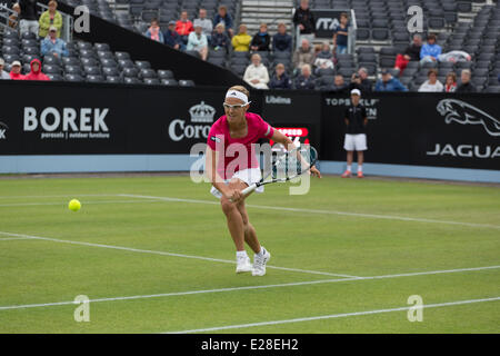 Kirsten Flipkens (BEL) en action à l'Open de tennis WTA Championships à Topshelf Autotron Rosmalen,, 's-Hertogenbosch, Pays-Bas. Credit : Gruffydd Thomas/Alamy Live News Banque D'Images