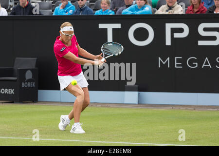 Kirsten Flipkens (BEL) en action à l'Open de tennis WTA Championships à Topshelf Autotron Rosmalen,, 's-Hertogenbosch, Pays-Bas. Credit : Gruffydd Thomas/Alamy Live News Banque D'Images