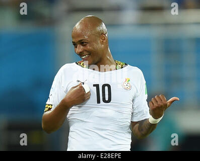 Natal, Brésil. 16 Juin, 2014. André Ayew du Ghana réagit au cours de la Coupe du Monde 2014 Groupe G avant-match entre le Ghana et les USA à l'Estadio stade Arena das Dunas de Natal, Brésil, 16 juin 2014. Dpa : Crédit photo alliance/Alamy Live News Banque D'Images