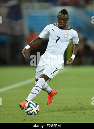 Natal, Brésil. 16 Juin, 2014. Christian Atsu du Ghana en action lors de la Coupe du Monde 2014 Groupe G avant-match entre le Ghana et les USA à l'Estadio stade Arena das Dunas de Natal, Brésil, 16 juin 2014. Dpa : Crédit photo alliance/Alamy Live News Banque D'Images