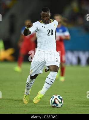 Natal, Brésil. 16 Juin, 2014. Kwadwo Asamoah du Ghana en action lors de la Coupe du Monde 2014 Groupe G avant-match entre le Ghana et les USA à l'Estadio stade Arena das Dunas de Natal, Brésil, 16 juin 2014. Dpa : Crédit photo alliance/Alamy Live News Banque D'Images