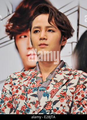 Jang Keun-Suk, Jun 13, 2014 : l'acteur coréen Jang Keun-suk assiste à une conférence de presse télévisée pour 'bel homme' à Tokyo, Japon, le 13 juin 2014. Banque D'Images