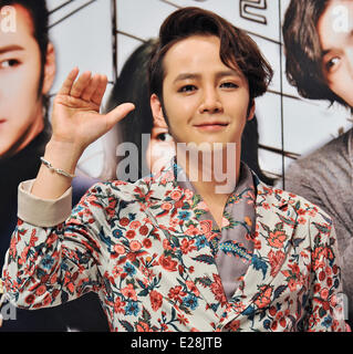 Jang Keun-Suk, Jun 13, 2014 : l'acteur coréen Jang Keun-suk assiste à une conférence de presse télévisée pour 'bel homme' à Tokyo, Japon, le 13 juin 2014. Banque D'Images