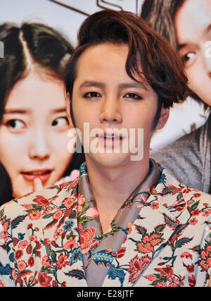 Jang Keun-Suk, Jun 13, 2014 : l'acteur coréen Jang Keun-suk assiste à une conférence de presse télévisée pour 'bel homme' à Tokyo, Japon, le 13 juin 2014. Banque D'Images