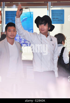 Jang Keun-Suk, Jun 13, 2014 : l'acteur coréen Jang Keun-suk arrive à l'Aéroport International de Tokyo à Tokyo, Japon, le 13 juin 2014. Banque D'Images