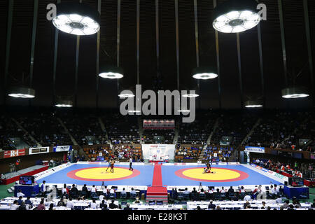 2e Gymnase de Yoyogi, Tokyo, Japon. 15 Juin, 2014. Vue générale du 2ème Gymnase de Yoyogi, le 15 juin 2014 - Lutte : Tasse Meiji Japon Tous Wrestling Championship Women's -kg au 2ème Gymnase Yoyogi, Tokyo, Japon. Credit : ITO SHINGO/AFLO SPORT/Alamy Live News Banque D'Images