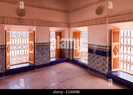Vue de l'intérieur de Taourirt à Ouarzazate, dans le sud, le Maroc, l'Afrique du Nord. Banque D'Images