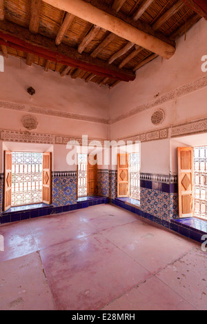 Vue de l'intérieur de Taourirt à Ouarzazate, dans le sud, le Maroc, l'Afrique du Nord. Banque D'Images