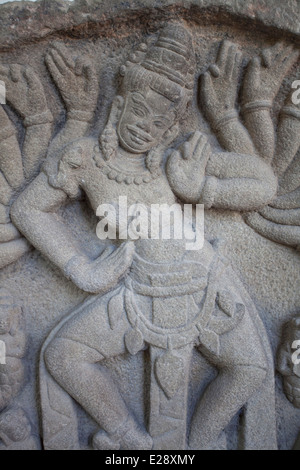 Bas-relief de Shiva au Musée Cham, Da nang, Vietnam Banque D'Images