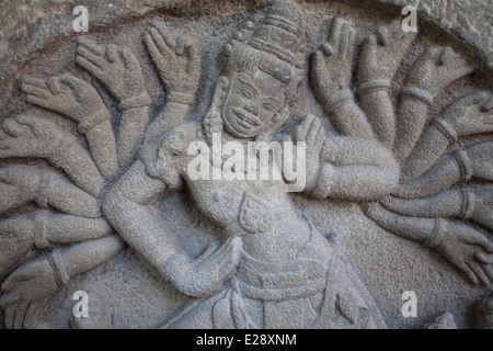 Bas-relief de Shiva au Musée Cham, Da nang, Vietnam Banque D'Images