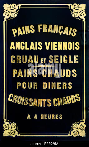 France, Paris, Rue Du Chemin Vert, ancienne boulangerie sign Banque D'Images