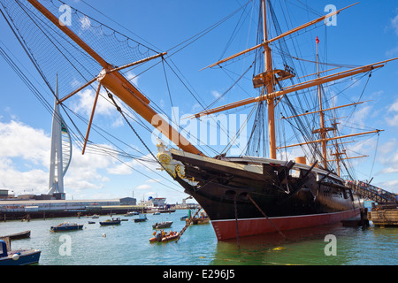 Le HMS Warrior Portsmouth. Banque D'Images