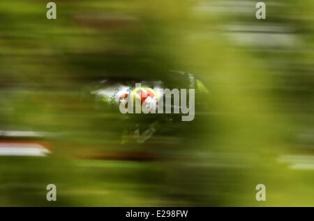 Barcelone, Espagne. 17 Juin, 2014. Barcelone Espagne Jun -17. Dominique Aegerter dans les essais en circuit Barcelona-Catalunya, le 17 juin 2014 Photo : Joan Valls/Urbanandsport Nurphoto / © Joan Valls/NurPhoto ZUMAPRESS.com/Alamy/Live News Banque D'Images