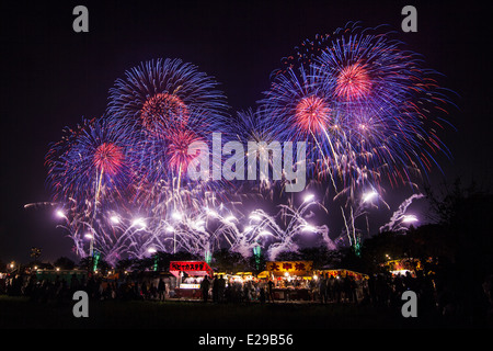 Tsuchiura Fireworks, Tsuchiura, Ibaraki, Japon Banque D'Images