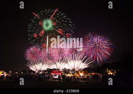 Tsuchiura Fireworks, Tsuchiura, Ibaraki, Japon Banque D'Images