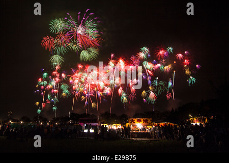 Tsuchiura Fireworks, Tsuchiura, Ibaraki, Japon Banque D'Images