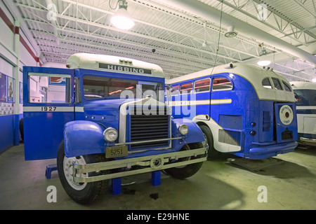 Hibbing, Minnesota - Vintage bus à la Greyhound Bus Musée. Banque D'Images