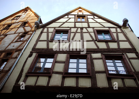 Des façades de maisons Alsaciennes à Colmar, Alsace, France Banque D'Images