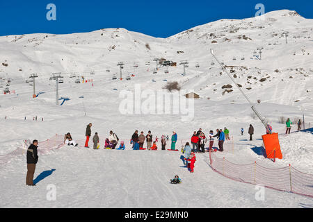 France, Savoie , vallée de la Maurienne, Valmeinier, station de ski (1800 m) Banque D'Images
