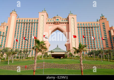 Emirats Arabes Unis, Dubaï, l'émirat, le Jumeirah Palm Jumeirah, Atlantis Hôtel de Luxe Banque D'Images