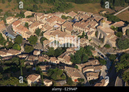 La France, Vaucluse, village perché de Aurel (vue aérienne) Banque D'Images