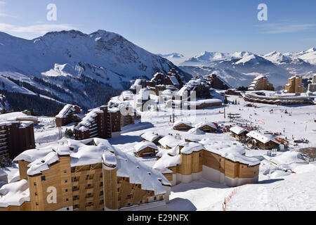 France, Haute Savoie, Avoriaz, vue sur la station de ski Banque D'Images