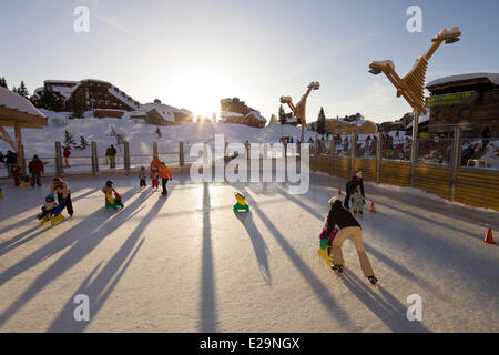 France, Haute Savoie, Avoriaz, la patinoire Banque D'Images